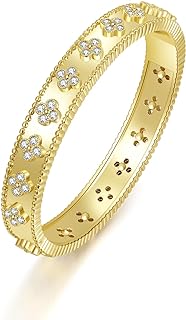 Lucky Clover Bracelet Bangle for Women Girl 18k Gold Plated Simple Cute Fashion Bracelet Jewelry Trendy Gifts