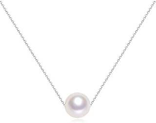 925 Sterling Silver Single Pearls Moonstone Chokers Necklaces for Women