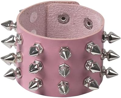 Spike Rivet Bracelet Metal Studded Leather Cuff Bracelet Punk Rock Holiday Party Jewelry Gifts for Men and Women