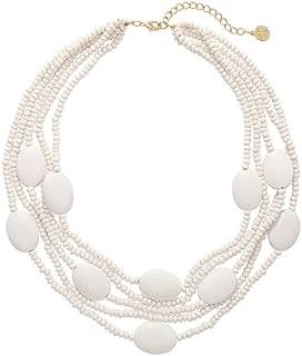 Coiris Multi Color 5 Layers Wood Beads Strand Statement Necklace for Women Chunky Collar (N0019)