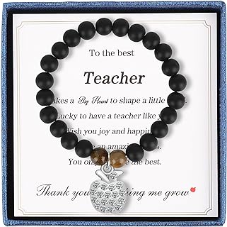 Lobster Claw Clasp Teacher Clay Bead Bracelet - Bead Chain, Ideal for Men & Women, Perfect as Teacher Appreciation/Christmas/Birthday/Valentine Gift