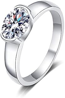 Sterling Silver Clasp 1.5CT Moissanite Engagement Ring, Oval Bezel Design for Women, Brilliant Lab-Created Diamond Accent