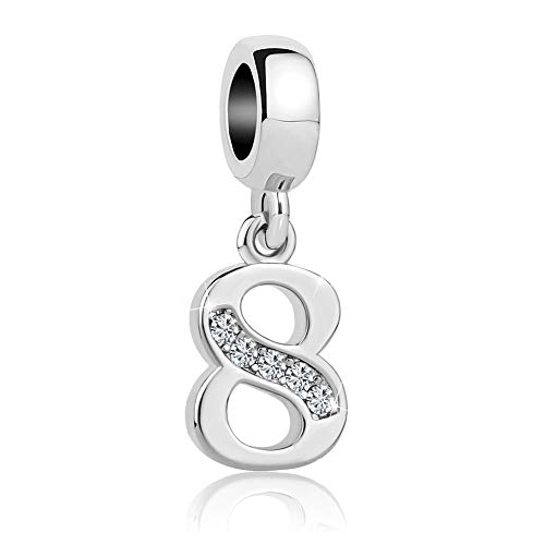 CharmSStory Lucky Number Charms Dangle Beads for Bracelets