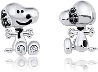 Snoopy Front/Back Earrings - Silver color