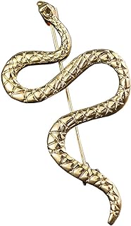 Gold Color Snake Brooch for Women Men Punk Gothic Metal Animal Lapel Pin Party Clothes Accessories Jewelry Gifts