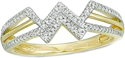 1.50 Cttw Round Shape White Cubic Zirconia Prong Setting Wedding Engagement Wonder Women Symbol Ring In 14K Yellow Gold Plated 925 Sterling Silver