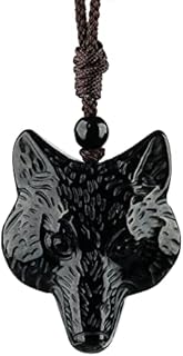 Black Obsidian Necklace Natural Crystal Amulet Protection Pendant with Adjustable Rope Lucky Talisman Necklaces Jewelry Gift for Men Women