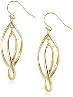 ALEXCRAFT Sterling Silver Dangle Drop Earrings for Women Girls Hypoallergenic 14K Gold Double Linear Elongated Teardrop Dangle Earrings Ladies Trendy Statement Jewelry Gifts