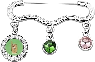 Stunning Stainless Steel Pink & Green Sorority Brooch with Secure Pin Clasp - A Chic Greek Sorority Gift for Sisters