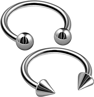 bodyjewellery 2pcs 16g Horseshoe Earrings Titanium G23 Snake Bite Eyebrow Septum Lip Tragus Ear Cartilage Helix Ring B2CCP Pick Size