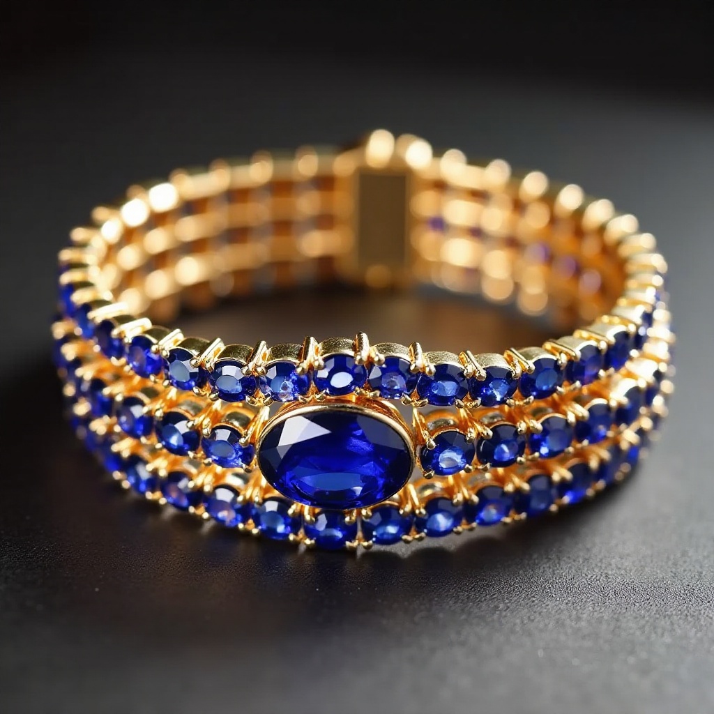 blue sapphire bracelet gold under $400