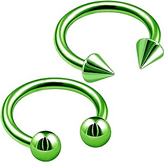 2pcs 16g 8mm circular barbell Titanium septum snake nose bite cartilage ring eyebrow ear tragus lip helix B2QCN - Pick color