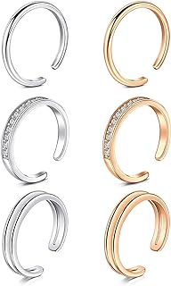 MODRSA Toe Rings for Women Toe Rings and Anklets for Women Toe Ring Adjustable Toe Rings Silver Rose Gold
