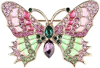 Vintage Butterfly Brooch Pin Sparkling Cyrstal Butterfly Brooch Pins Cute Animal Rhinestones Corsage Lapel Pins Dress Accessories for Women