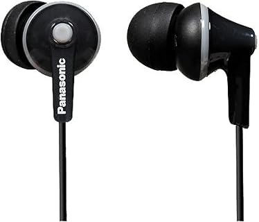 Panasonic RP-HJE125E-K In-Ear-Kopfhörer mit dynamischem Stereo-Sound und Anti-Noise-Technik, in 3 Größen erhältlich, ideal für Apple und Android Geräte, für außergewöhnlichen Komfort