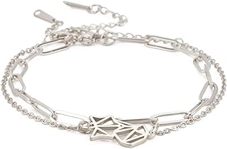 Simple Charm Bracelet: Stainless Steel Figaro Chain with Cute Nine-Tailed Fox Pendant - An Ideal Gift for Girls and Women, Lobster Claw Clasp Included