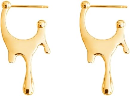 Cute Teardrop Dangle Earrings for Women Girls 925 Sterling Silver Post Minimalist Geometric Spike Tapered Cone Drop Dangling Open Small Hoop Hypoallergenic Delicate Halloween Christmas Jewelry Gifts