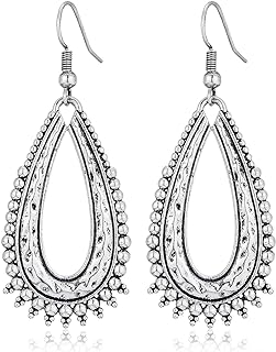 LILIE&WHITE Antique Gold Teardrop Dangle Earrings for Women - Vintage Brass Jewelry with Unique Design - Ideal Gift for Birthdays, Anniversaries & Special Occasions