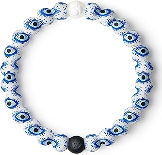 Unisex Slide Clasp Silicone Bead Bracelet - Lokai Evil Eye Collection with Bead Chain, Symbolic Harmony Design