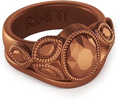 Rinfit Silicone Rings for Women - Womens Wedding Rings - Silicone Wedding Bands - Oval & Pear Rubber Ring - Patented Design