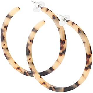 Acrylic Hoop Earrings Tortoiseshell Acrylic Earrings Geometric Resin Earring Studs for Women Girls