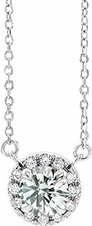 14K Gold 7/8 CTW Lab Grown Diamond French-Set Pendant 16-18" Necklace Fine Jewelry For Women