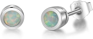 Sterling Silver Tiny Stud Earrings 4mm White Gold