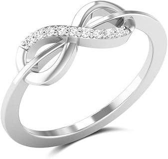 Women's Customized Diamond Infinity Ring - Yellow Gold Engagement Piece with 0.045 ct t.w. Lab Grown Diamond, Sustainable Fine Jewelry Gift