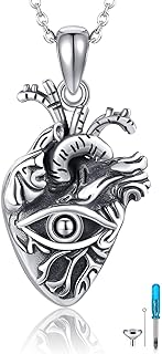 URONE Urn Necklace for Ashes Sterling Silver Guardian Angel/Flower/Cross/Heart/Dog/Viking Urn Pendant Cremation Keepsake Memory Jewelry for Women Men