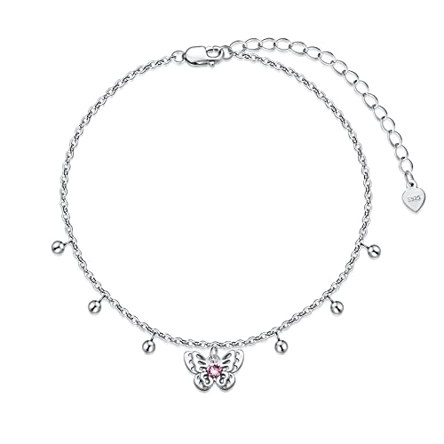 Butterfly/Sloth/Star/Tree of Life Anklet 925 Sterling Silver Ankle Bracelet for Women 8-10''