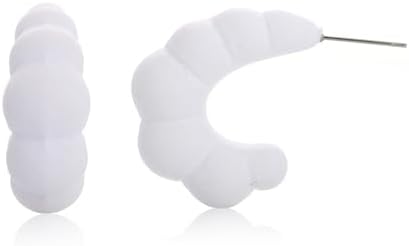 Acrylic Croissant Hoop Earrings, Lightweight Candy Color Hypoallergenic Chunky Earrings for Women Trendy Fashion Jewelry Gifts