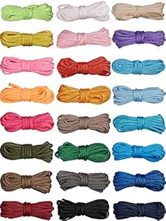 Boao Classic 24-Piece DIY Braided Bracelet Kit made in Lightweight Polyester & Polypropylene for Craft Lovers - Colorful 10ft Paracord Cords for Lanyards, Keychains, Dog Collars in Solid Style Design