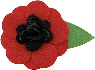 Pin Clasp Alloy Poppy Wool Felt Flower Brooch for Remembrance Day Veterans, Handmade Poppies Design