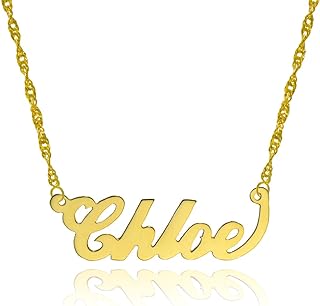 10k Yellow Gold Personalized Name Necklace - Style 3 - Custom Made Any Name