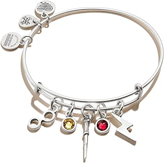 Alex and Ani Harry Potter, Character Expandable Charm Bangle Bracelet, Rafaelian Silver Finish, Red Charm, 2 to 3.5 in