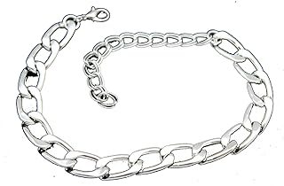 TFJ Women Western Fashion Jewelry Boot Chain Bracelet Silver Metal Chunky Links Bling Shoe Charm
