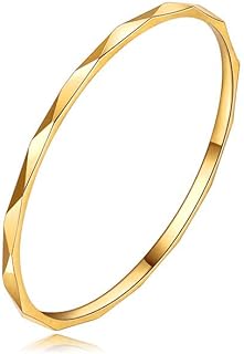 MRENITE 1mm Solid 10kt/14kt/18kt Gold Dainty Plain Wedding Band Ring for Women Thin Stackable Ring in Yellow/White/Rose Gold