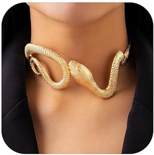 Jovono Snake Choker Necklaces Gold Statement Necklace Goth Punk Necklace Chain for Women and Girls