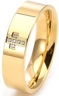 Jude Jewelers 6mm Stainless Steel Christian Cross Religious Wedding Band Statement Anniversary Ring