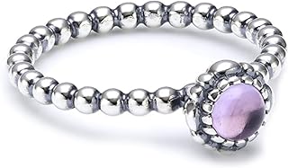 Sterling Silver Clasp Amethyst Charm Bracelet - Pandora Birthday Blooms for February Birthdays - Beautiful Gem Design, Size 52 with Gift Box