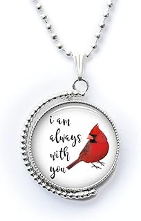 Cardinal Pendant - Red Cardinal Necklace - Resin Jewelry Pendant - Cardinal Necklace- Sympathy Gift - I Am Always with You - Grief Jewelry-JV79