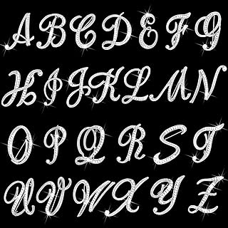 Hotop Rhinestone-Adorned Alloy Initial Brooch Pins with Pin Clasp for Men and Women - Alphabetical Monogram Design