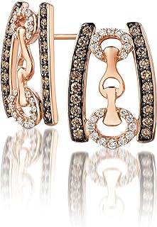 Women's Le Vian Chocolate Diamond Stud Earrings, 1/2 Carat, 14k Rose Gold with Push Back Design