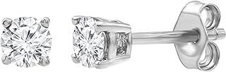 La4ve 0.25 Carat Round-Cut Diamond Sterling Silver Solitaire Stud Earrings with Push Back Design | Elegant Jewelry for Women and Girls with Gift Box