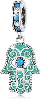 WOSTU Sterling Silver Heart Charms with Zircon Gem for Bracelets, Exquisite Key of Heart Design for Women and Girls