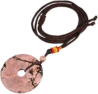 TUMBEELLUWA Healing Stone Pendant Crystal Necklace Chakra Quartz Cord Donut Shape Lucky Amulet Handmade Jewelry for Women Men