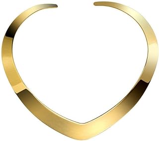 High Polished Love Choker Heart Shape Tri-color Gold/Rose Gold/Silver Necklace in Stainless Steel