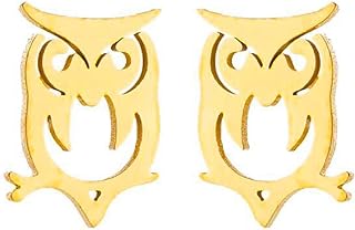 Owl Earrings for Women Stainless Steel Owl Animal Stud Earrings