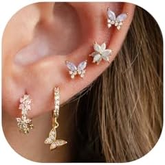 CASDAN 14K Gold Plated Stud Earrings for Women Cartilage Stud Earrings Dainty Gold Earrings Huggie Hoop Earrings Hypoallergenic Earrings for Multiple Piercing Trendy Gifts for Her(Single Earrings Not A pair)