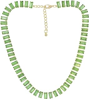 JNF Crystal Rhinestone Choker Collar Necklace For Women Colorful Bling Neck Chain Trendy Sparkly Statement Piece Crystal Rhinestone Heart Bib Necklace